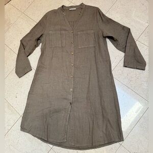 Italian Linen shirt dress.  Medium/ large.  8-10 size